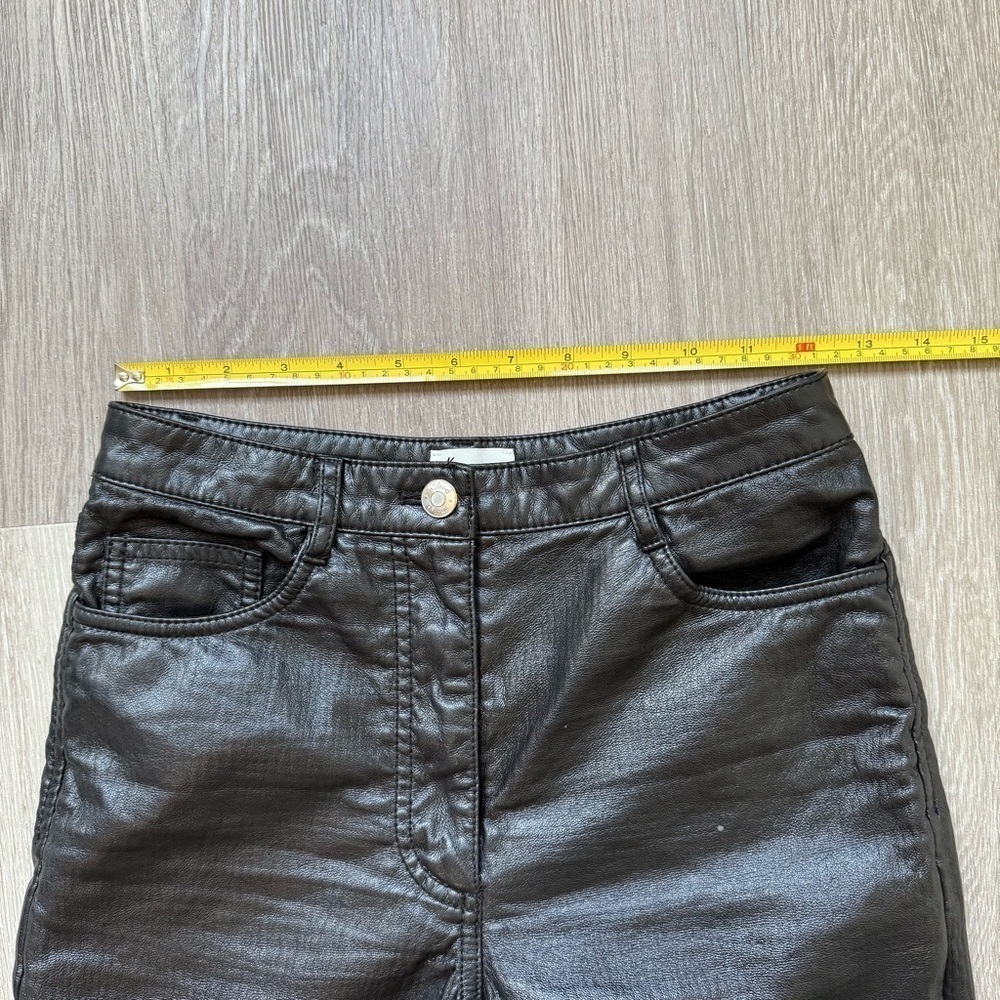 Wilfred Melina Black Vegan Leather Pants Size 2 Moto Biker Straight Leg - Picture 10 of 15
